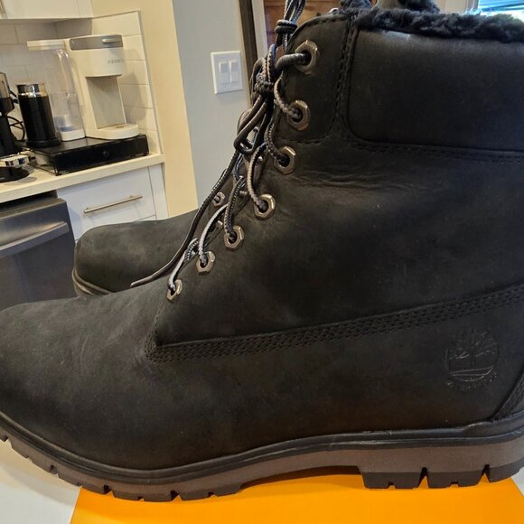 Timberland Men's Radford Boots Waterproof MID Warm Lined Black Nubuck SZ 13 NEW - Picture 1 of 13